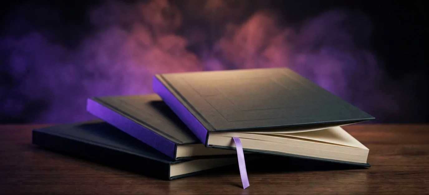 Stack of premium hardback playbooks